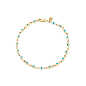Gold & Enamel Mini Eye Bracelet - Sydney Evan Fine Jewelry