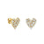 Gold & Diamond Cocktail Heart Stud