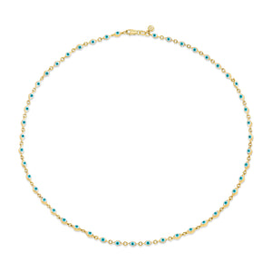 Gold & Enamel Mini Eye Necklace - Sydney Evan Fine Jewelry