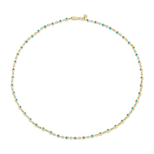 Gold & Enamel Mini Eye Necklace