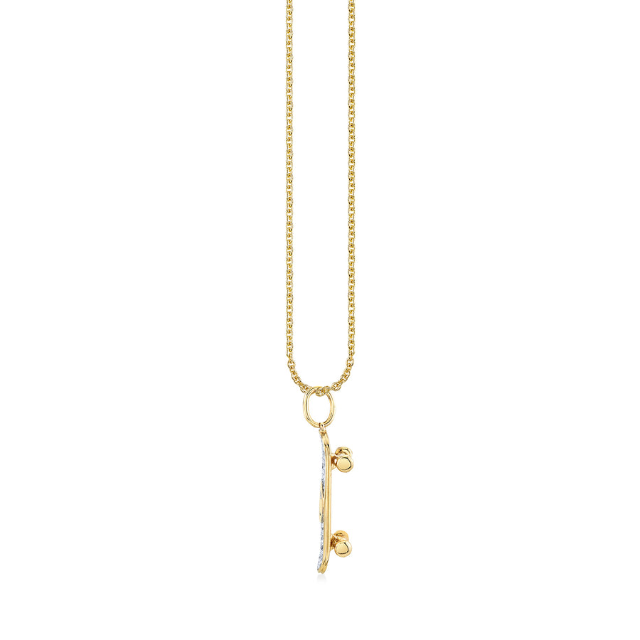 Gold & Diamond Happy Face Skateboard Charm - Sydney Evan Fine Jewelry