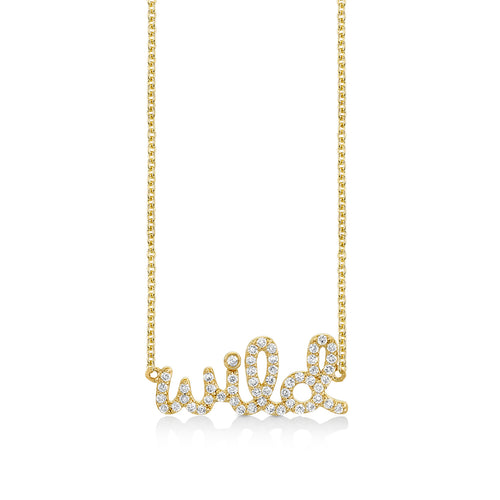 Gold & Diamond Wild Script Necklace
