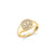 Gold & Diamond Small Happy Face Signet Ring