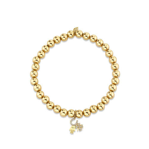 Men's Collection Gold & Diamond Luck & Protection on Gold Beads