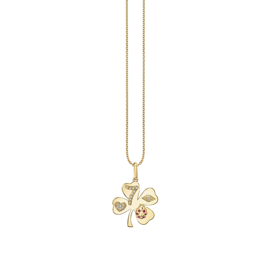 Gold & Diamond Lucky Clover Charm - Sydney Evan Fine Jewelry
