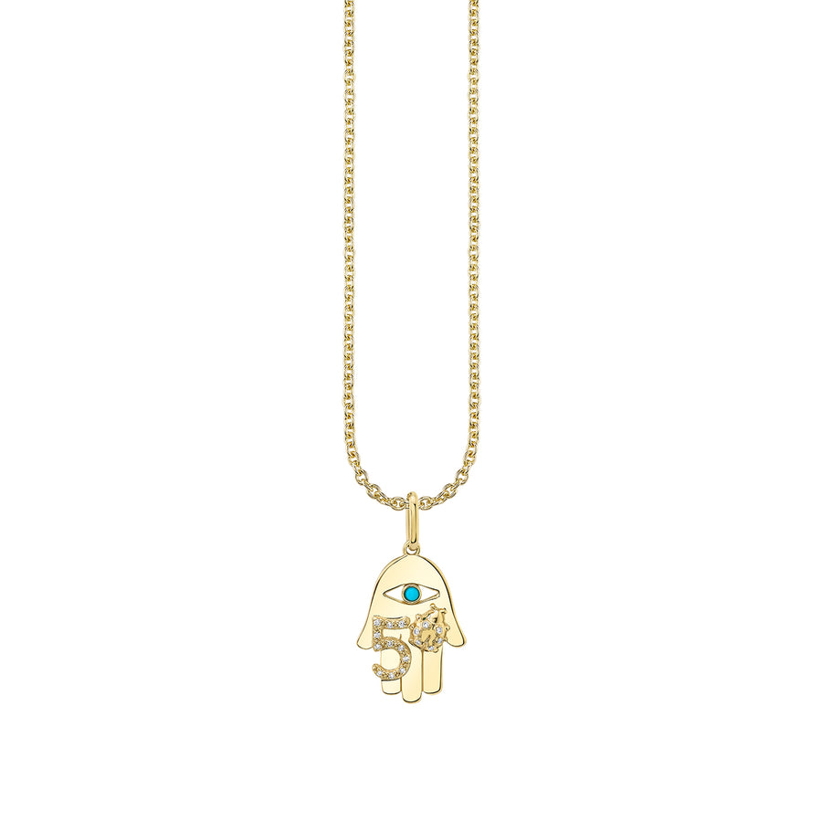 Gold & Diamond Lucky Hamsa Charm - Sydney Evan Fine Jewelry