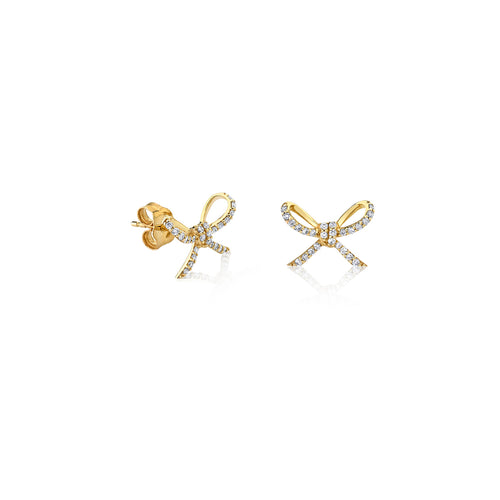 Gold & Diamond Bow Stud
