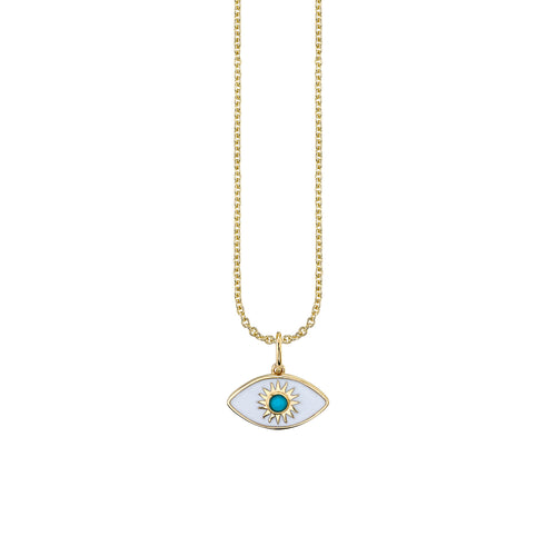 Gold & Enamel Sunburst Eye Charm