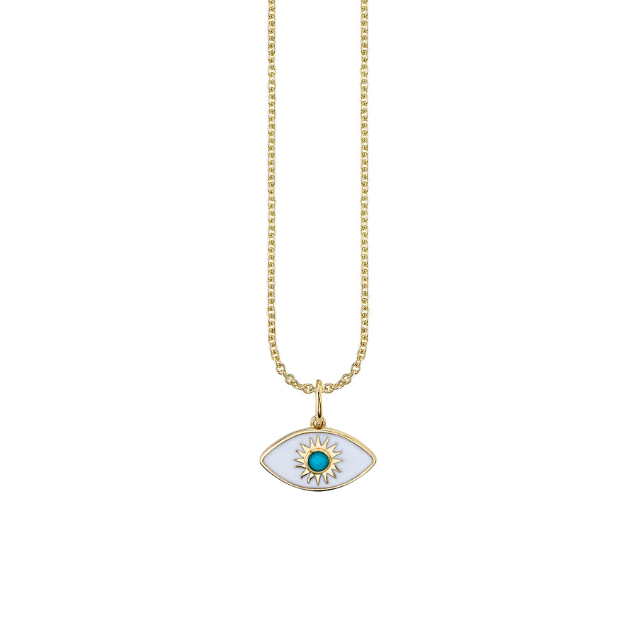 Gold & Enamel Sunburst Evil Eye Charm - Sydney Evan Fine Jewelry
