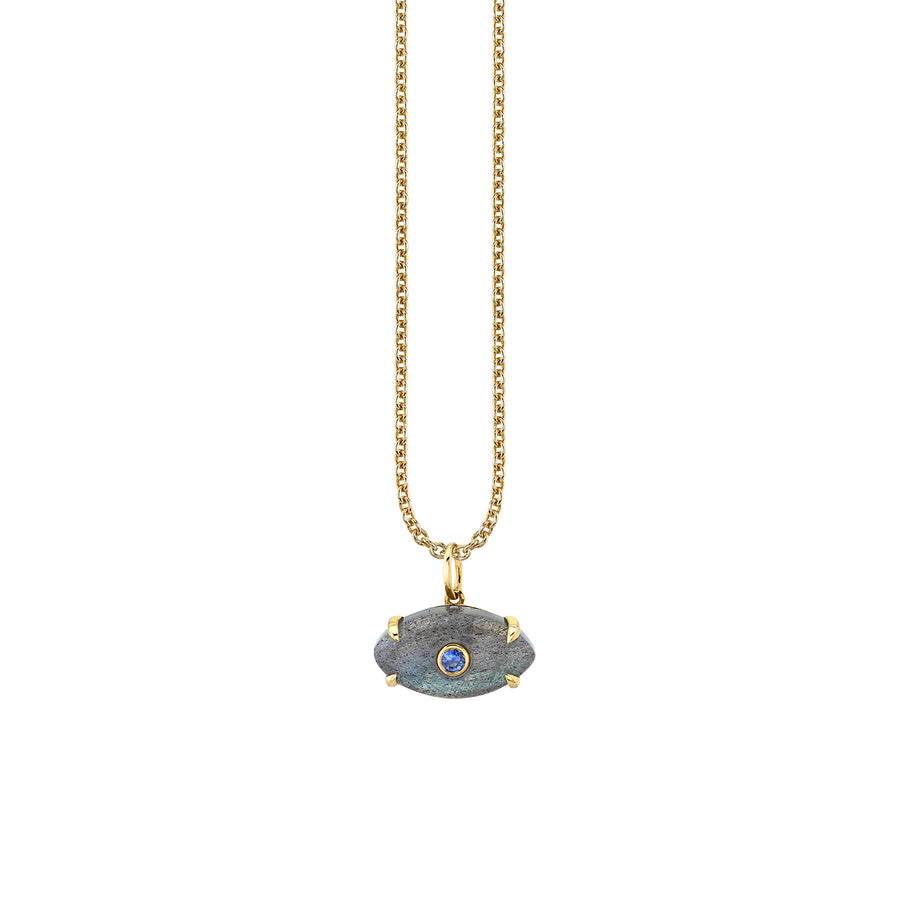 Gold & Diamond Carved Stone Bezel Eye Charm - Sydney Evan Fine Jewelry