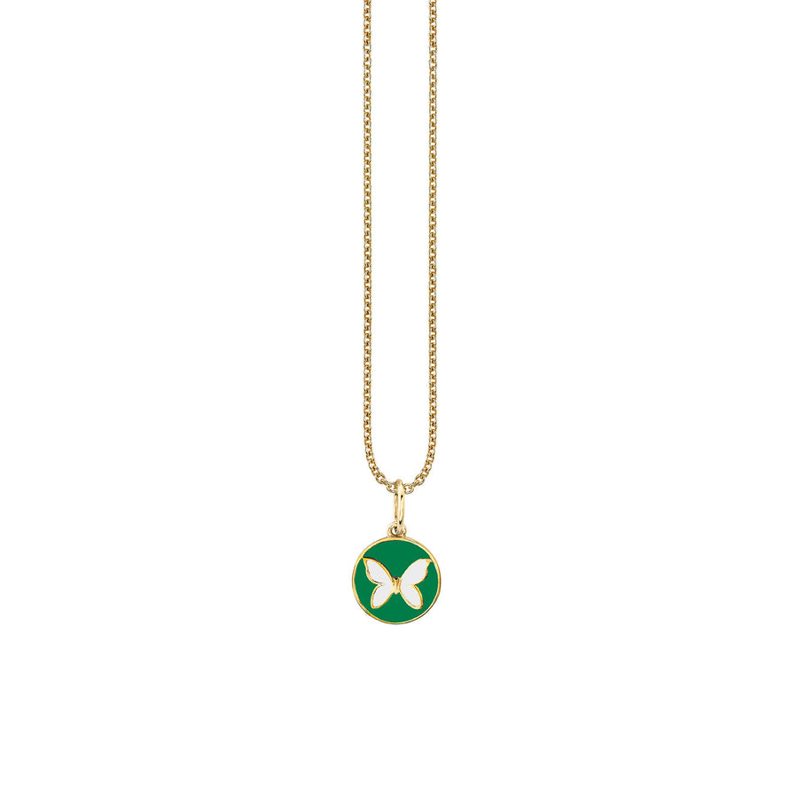 Kids Collection Gold & Enamel Tiny Butterfly Medallion Necklace - Sydney Evan Fine Jewelry