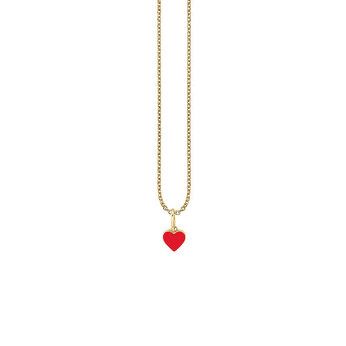 Kids Collection Gold & Enamel Mini Heart Charm Necklace