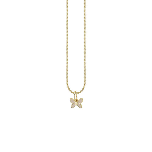 Kids Collection Gold & Enamel Mini Butterfly Charm Necklace