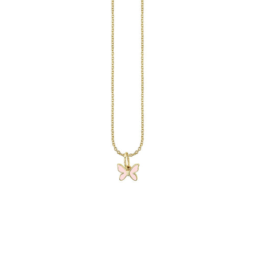 Kids Collection Gold & Enamel Mini Butterfly Charm Necklace