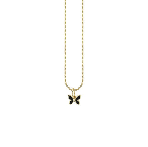 Kids Collection Gold & Enamel Mini Butterfly Charm Necklace