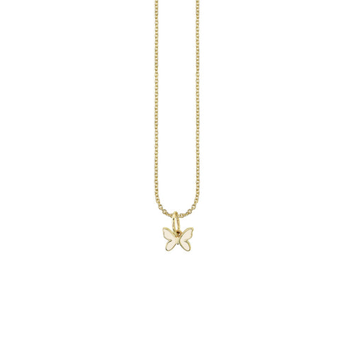 Kids Collection Gold & Enamel Mini Butterfly Charm Necklace