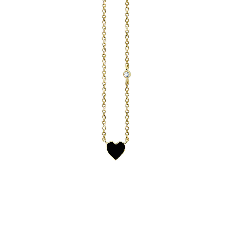 Gold & Enamel Mini Heart Necklace - Sydney Evan Fine Jewelry