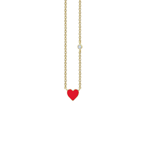 Kids Collection Gold & Enamel Mini Heart Necklace