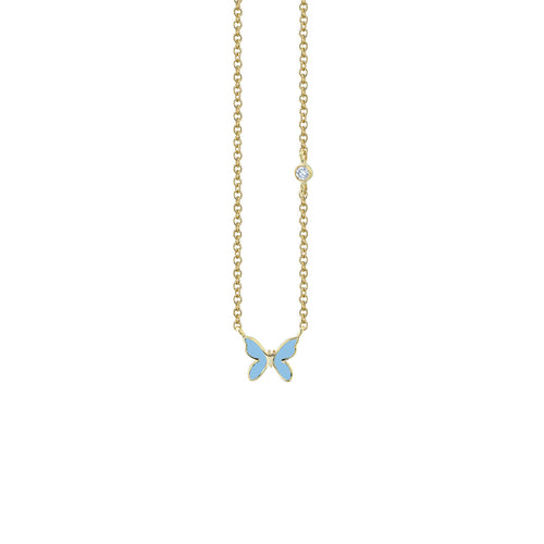 Kids Collection Gold & Enamel Mini Butterfly Necklace