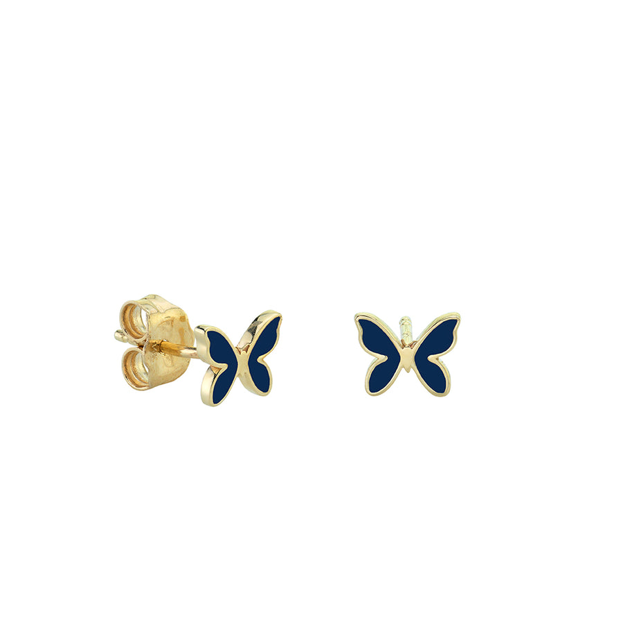 Gold & Enamel Mini Butterfly Stud - Sydney Evan Fine Jewelry