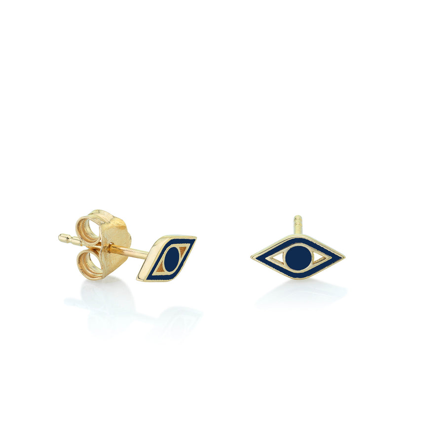 Gold & Enamel Mini Eye Stud - Sydney Evan Fine Jewelry