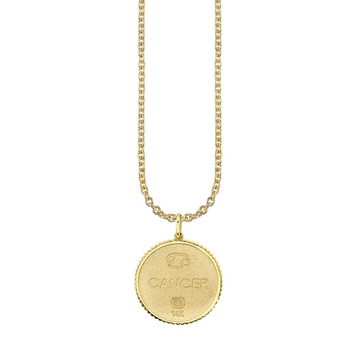 Gold & Diamond Large Cancer Zodiac Medallion