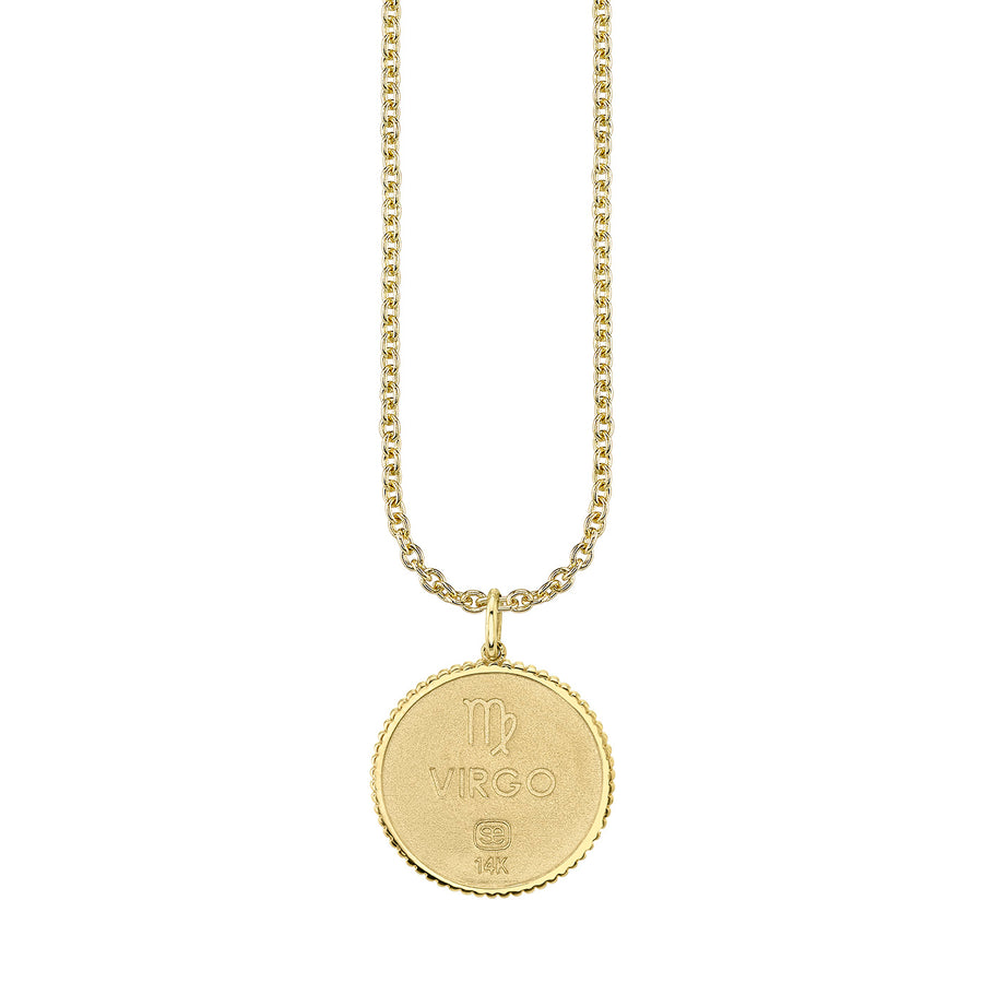 Gold & Diamond Large Virgo Zodiac Medallion - Sydney Evan Fine Jewelry