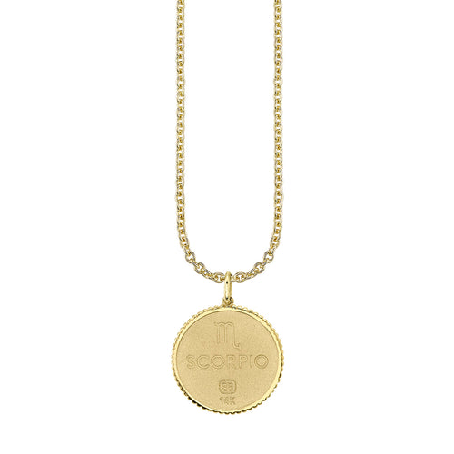 Gold & Diamond Large Scorpio Zodiac Medallion