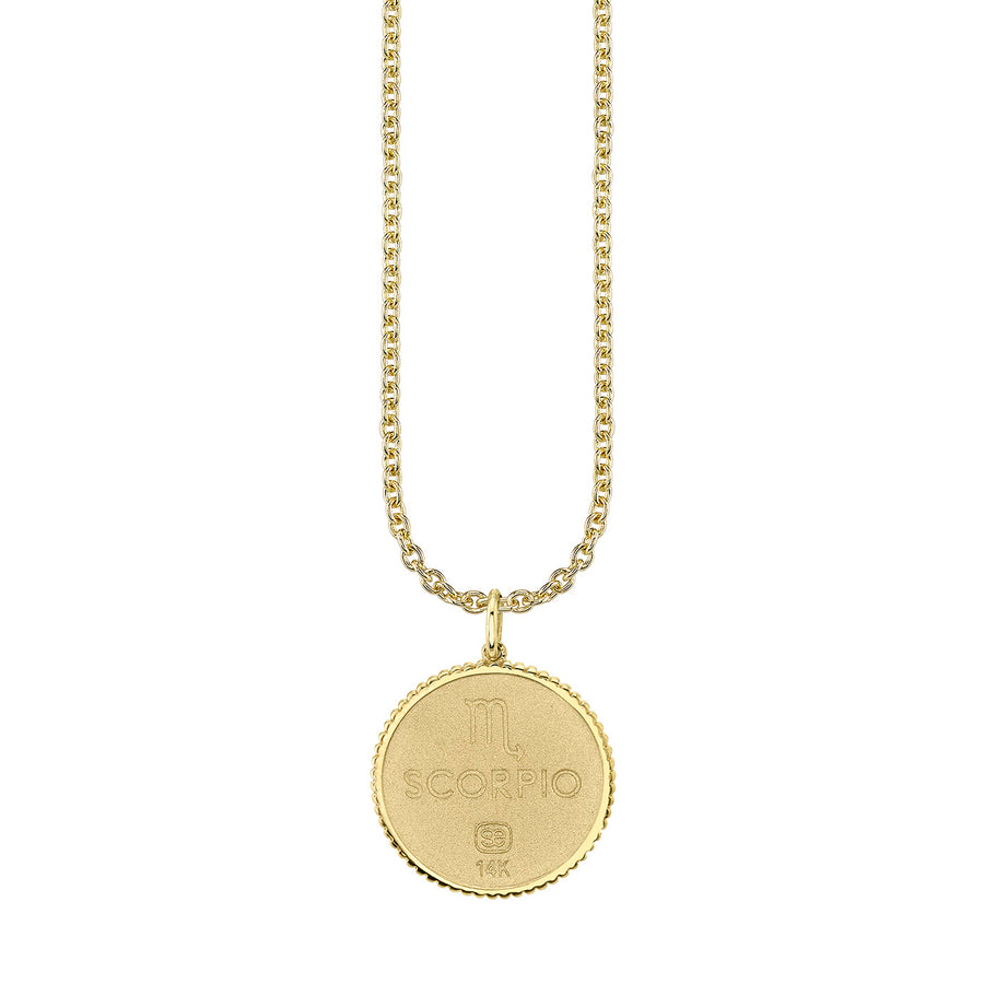 Gold & Diamond Large Scorpio Zodiac Medallion - Sydney Evan Fine Jewelry