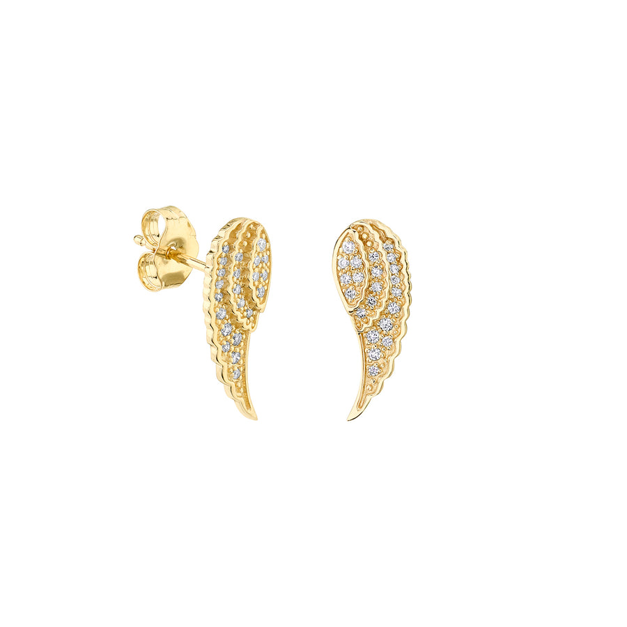 Gold & Diamond Small Wing Stud - Sydney Evan Fine Jewelry