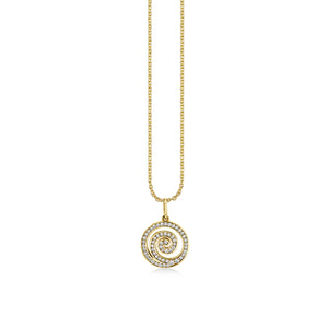 Gold & Diamond Spiral Charm - Sydney Evan Fine Jewelry