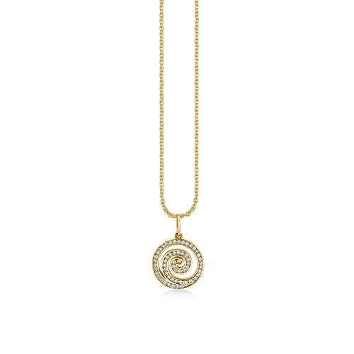 Gold & Diamond Spiral Charm