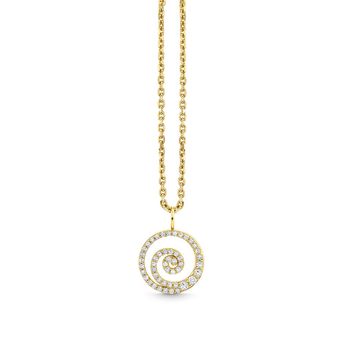 Gold & Diamond Large Spiral Charm