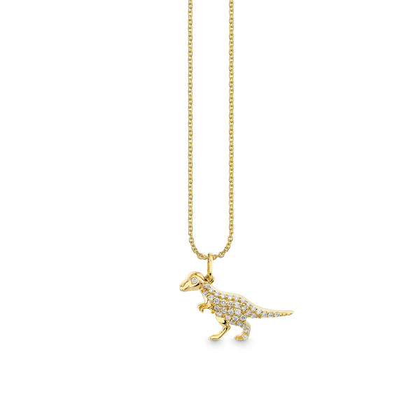 Shop Sydney Evan 14k Gold & Diamond T-Rex Necklace from the Little