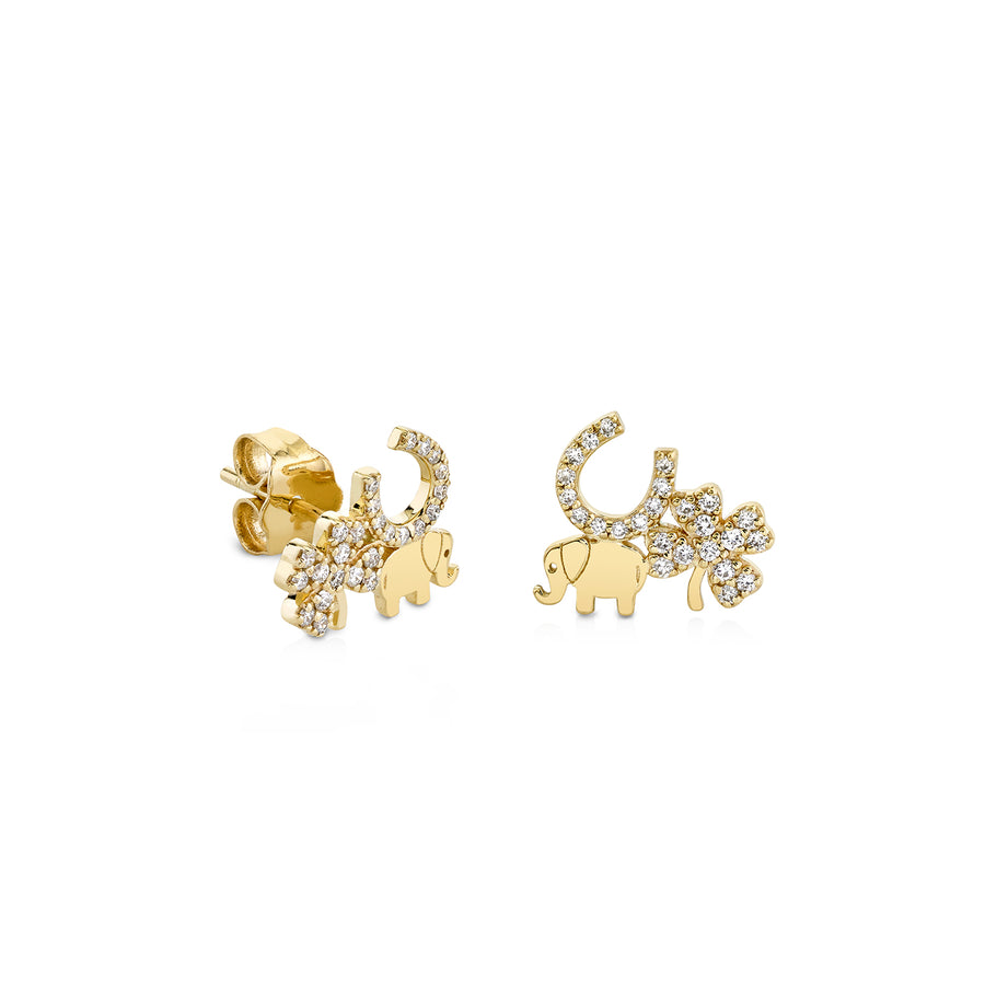 Gold & Diamond Luck Stud - Sydney Evan Fine Jewelry