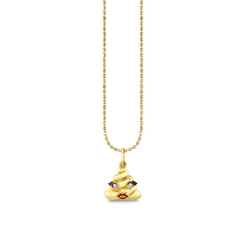 Gold & Diamond Poop Charm
