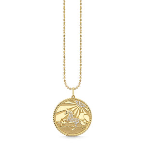 Gold & Diamond Horse Coin Charm - Sydney Evan Fine Jewelry