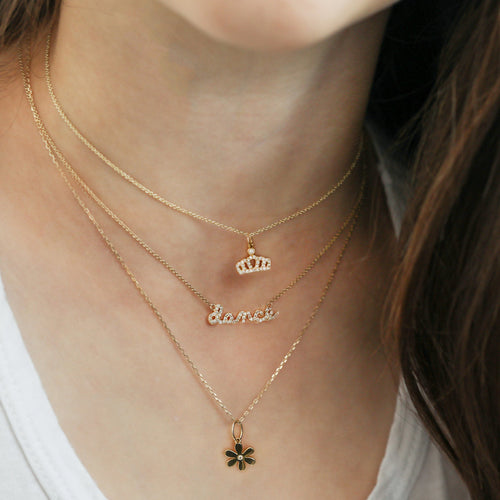 Kids Collection Gold & Pavé Diamond Dance Necklace