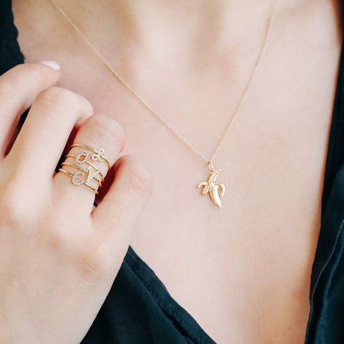 Gold & Diamond Banana Charm