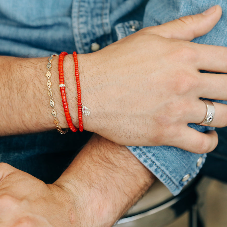 Men's Collection Pure Gold Eye Link Bracelet - Sydney Evan Fine Jewelry