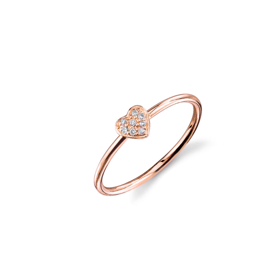 Gold & Diamond Mini Heart Ring - Sydney Evan Fine Jewelry