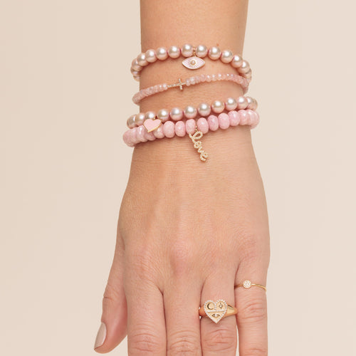 Rose Gold & Diamond Cross on Grapolite