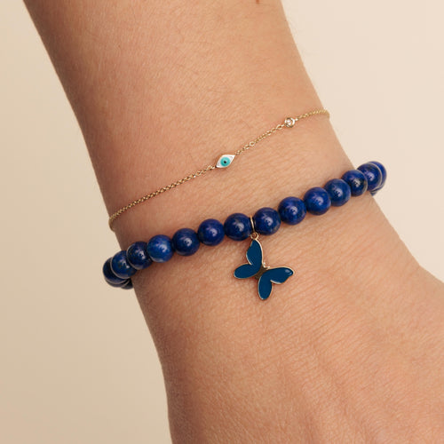 Gold Enamel Mini Eye Bracelet