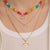 Gold & Diamond Carved Moonstone Rainbow Jade Necklace
