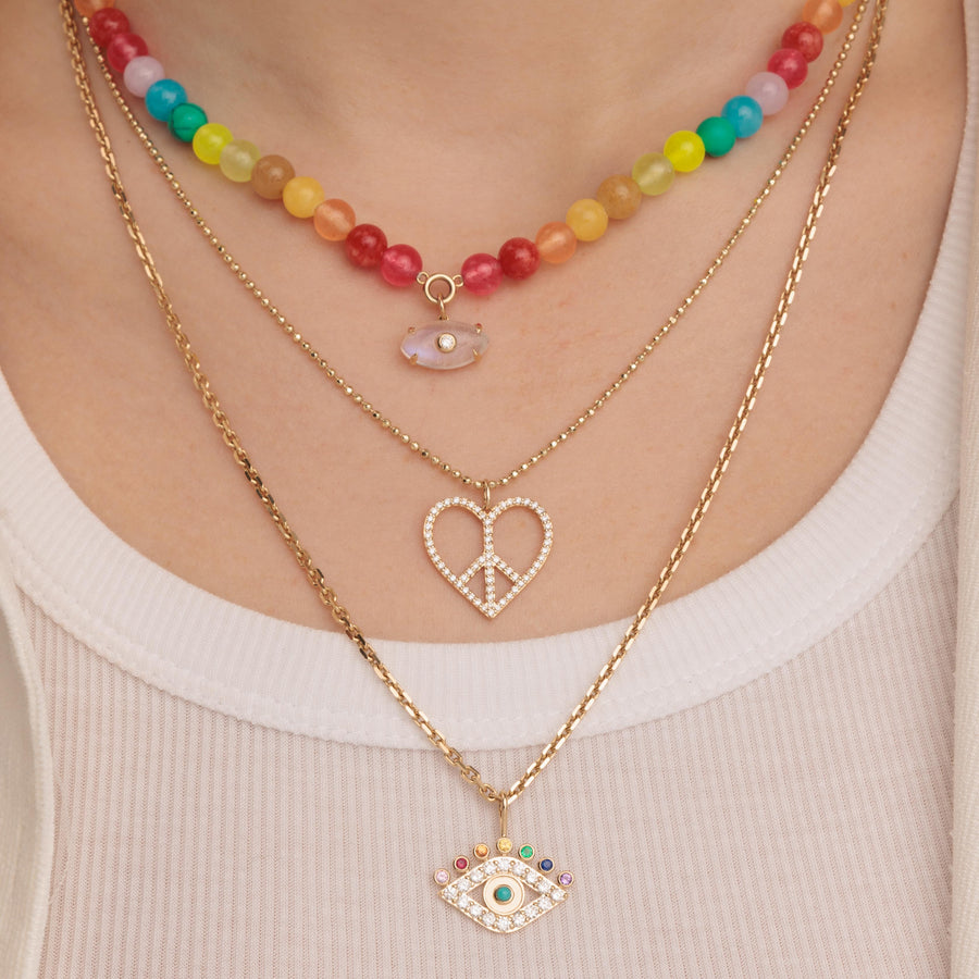Gold & Diamond Carved Moonstone Rainbow Jade Necklace - Sydney Evan Fine Jewelry