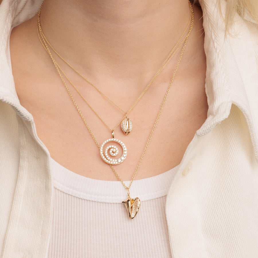 Gold & Diamond Large Spiral Charm - Sydney Evan Fine Jewelry