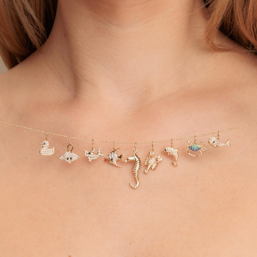 Gold & Diamond Whale Charm - Sydney Evan Fine Jewelry