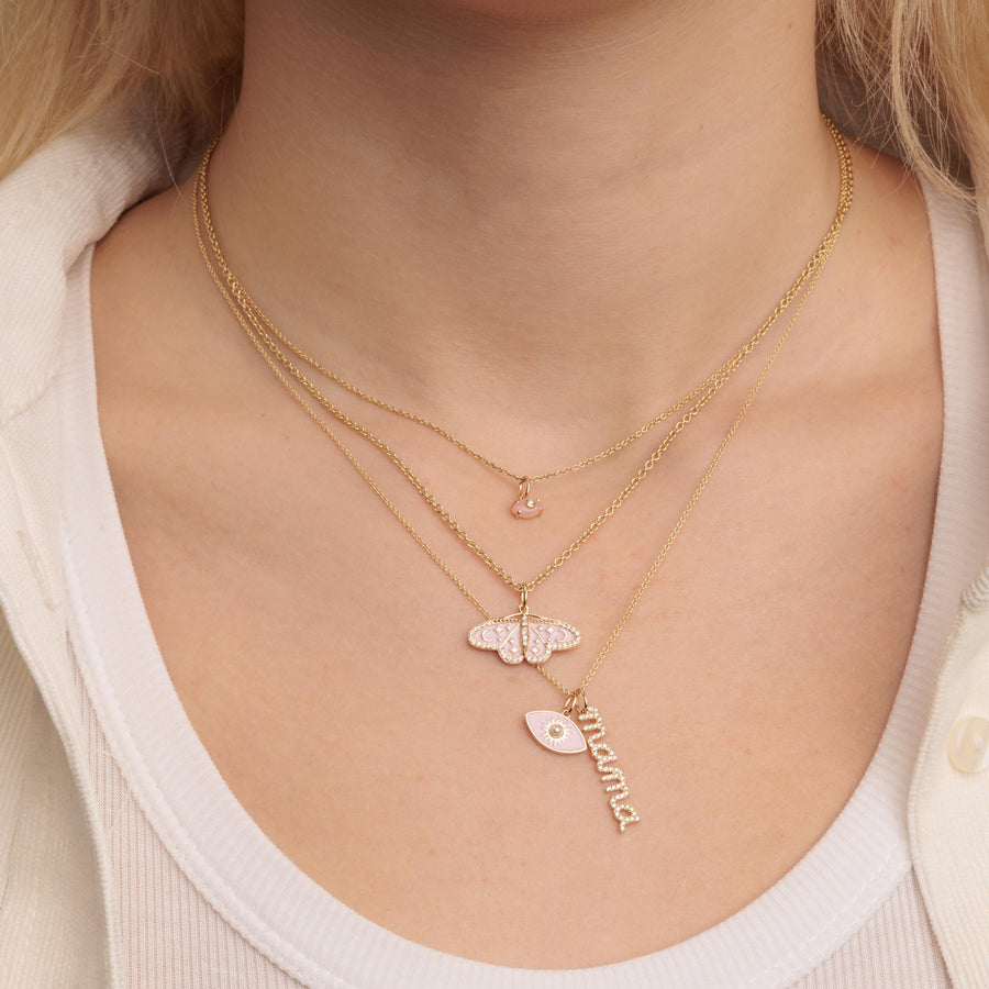Gold & Diamond Enamel Celestial Moth Charm - Sydney Evan Fine Jewelry