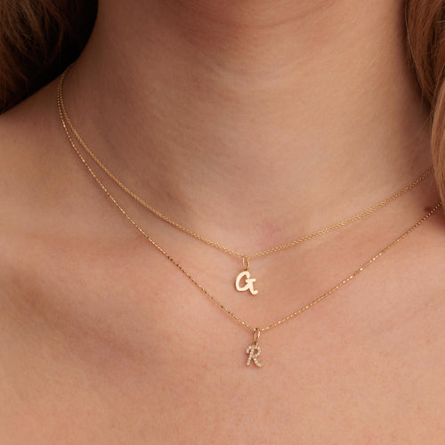 Personalized Sideways Initial Necklace - Marleylilly