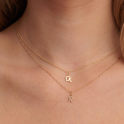Gold & Diamond Small Initial Charm